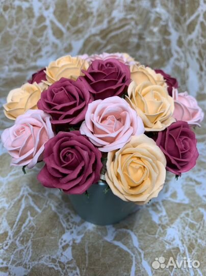 Букет из мыльных роз