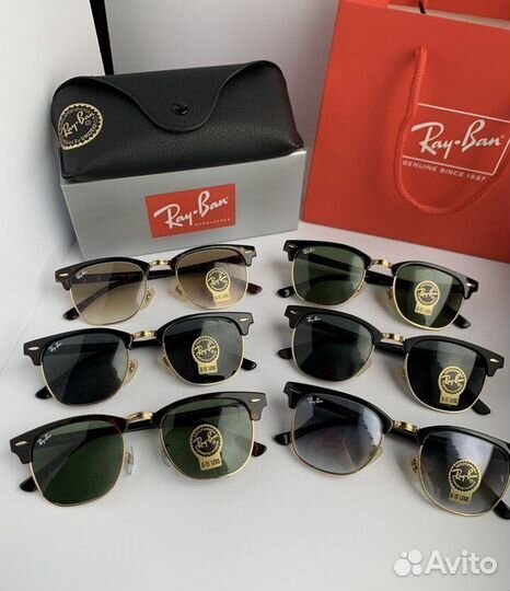 Очки ray ban clubmaster зеленые