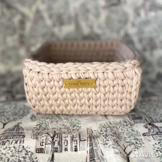 Корзинки вязаные из трикотажной пряжи