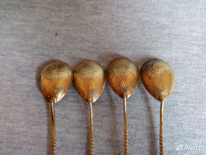 Витая ложка серебро 875 пробы