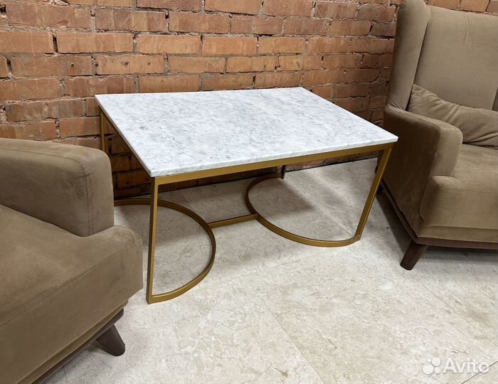 Столик Журнальный мрамор лофт
