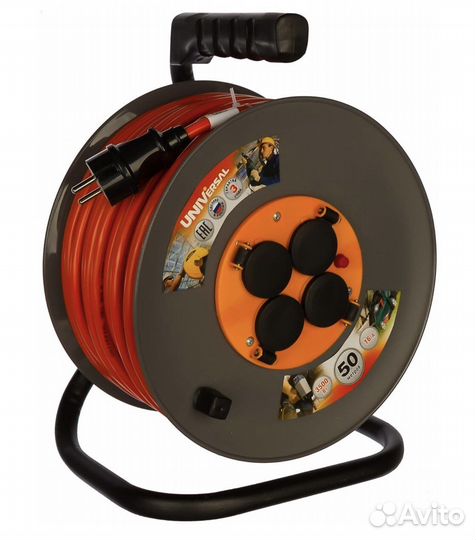 Удлинитель силовой на катушке universalвем-250 50м