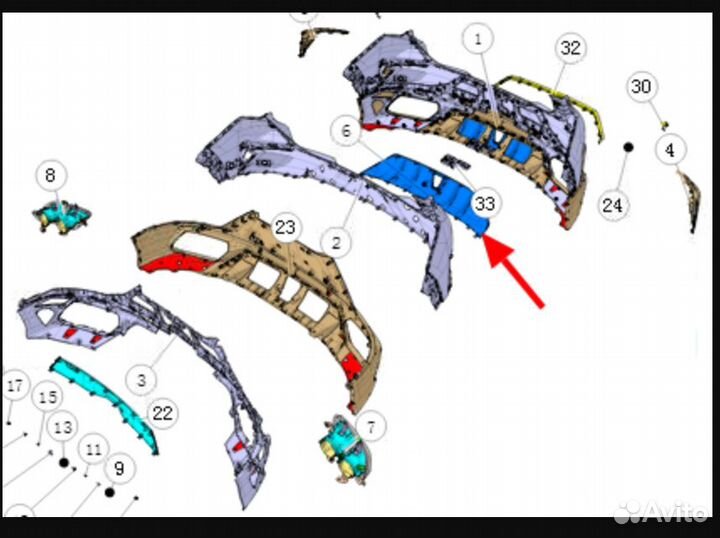 Накладка бампера заднего нижняя Changan UNI-T