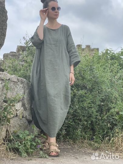 Платье в стиле бохо лен