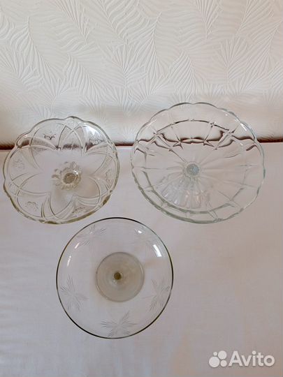 Вазы для фруктов, стекло, винтаж