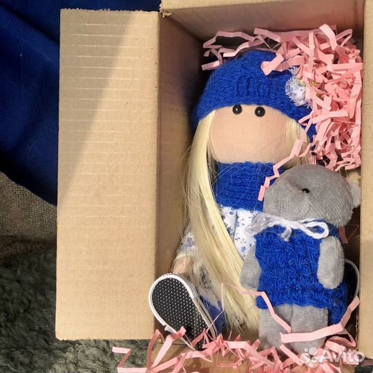 Кукла с мишкой для подарка