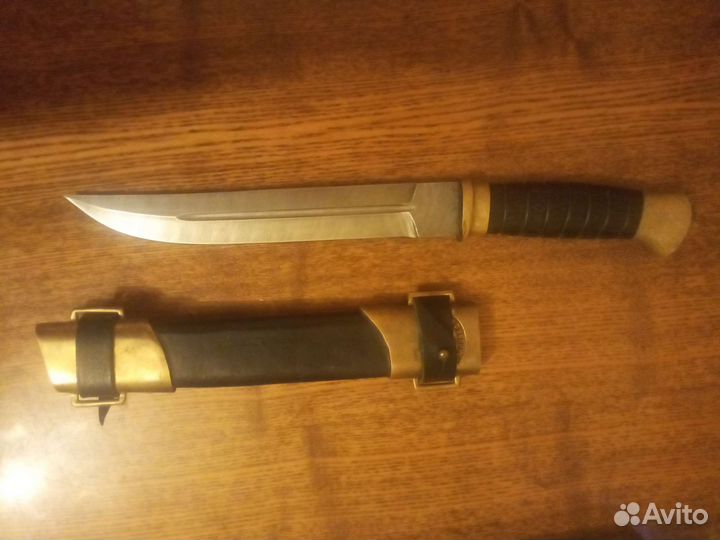 Казачий пластунский нож из дамасской стали