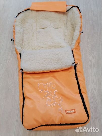 Зимний конверт в коляску на натуральной овчине