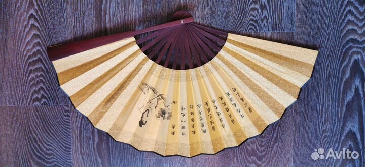 Веер китайский шёлковый интерьерный
