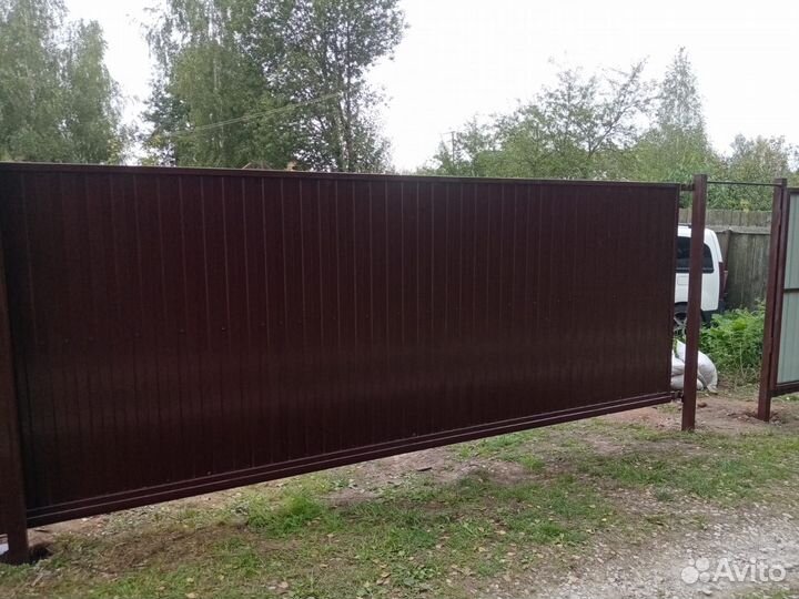 Откатные ворота под ключ с доставкой и установкой