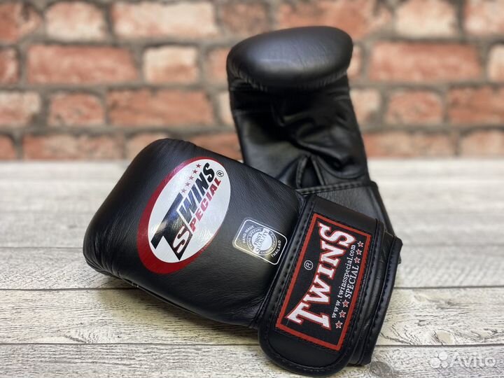 Снарядные перчатки Twins Black на липучках