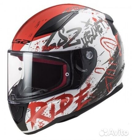 Шлем LS2 FF353 Rapid Naughty бело-красный