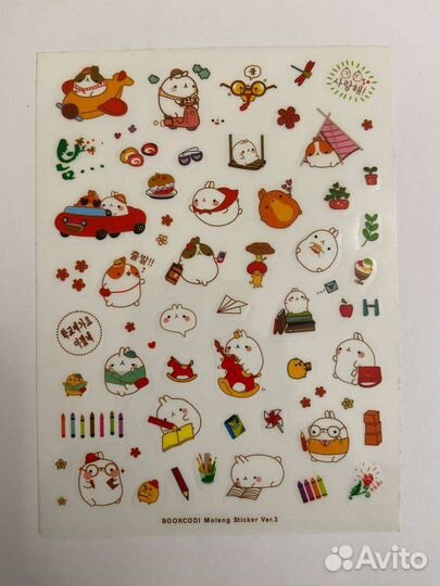 Наклейки 6 листов полупрозрачные