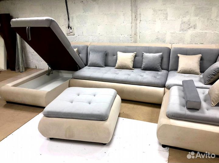 Диван угловой буквой П