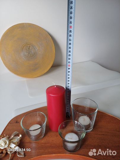 Свеча ikea,стеклянные подсвечники