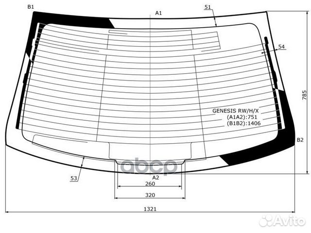 Стекло заднее с обогревом hyundai genesis 4D SE
