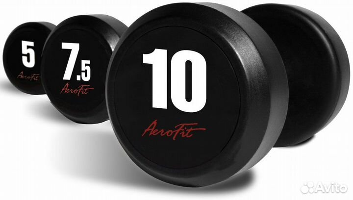 Гантельный ряд обрезиненный профессиональный Aerof