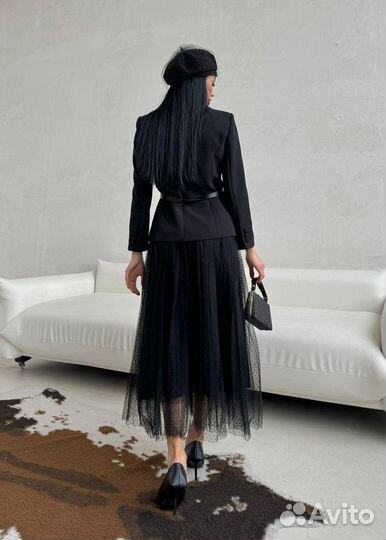 Костюм двойка с юбкой cristian dior