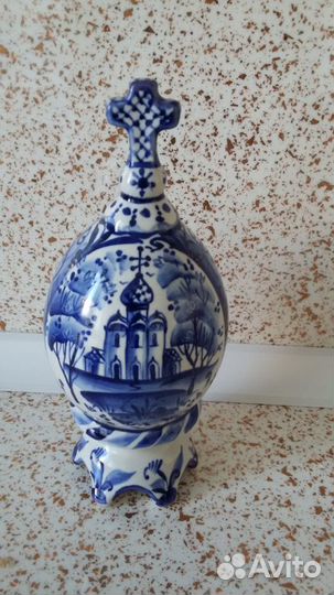 Гжель яйцо пасхальное новое