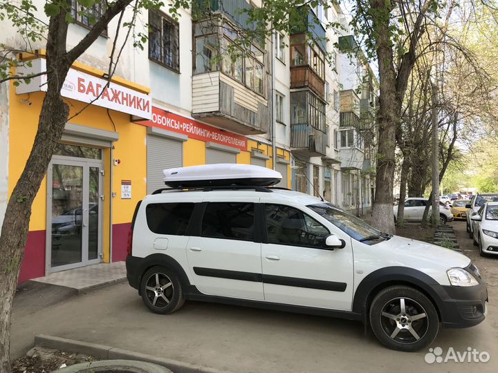 Автобокс на крышу nobu cross на лада Ларгус