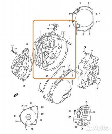 Прокладка крышки сцепления Suzuki 11482-27A20-000