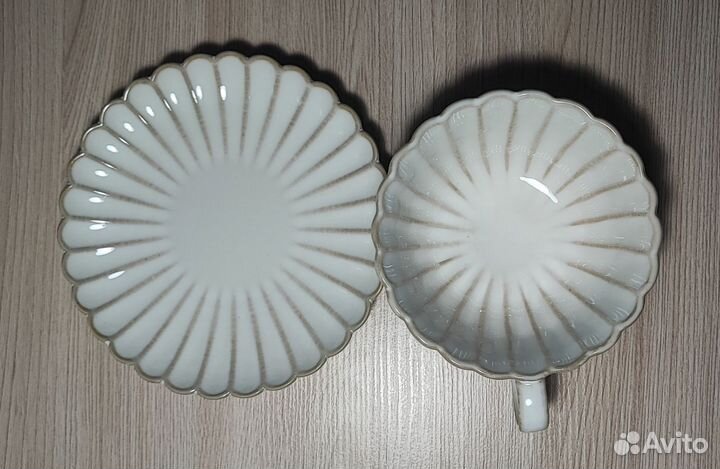 Чайная пара керамическая 250 мл, чашка и блюдце