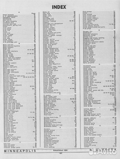 Каталог велосипеды и аксессуары Америка 1938 Копия