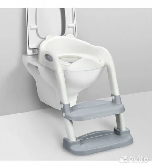 Детское сидение для унитаза с ручками и ступенькой