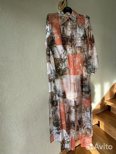 Платье рубашка с длинным рукавом