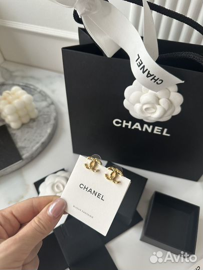 Серьги Chanel оригинал новые комплект бутика