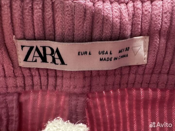 Шорты вельветовые zara розовые