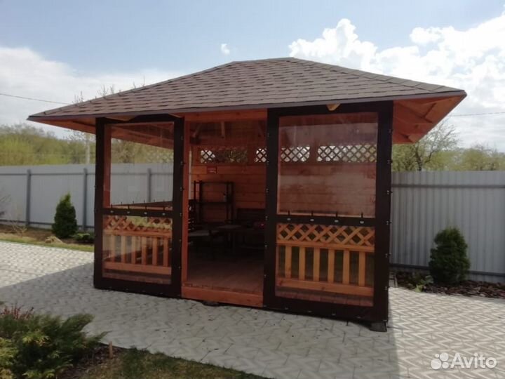 Шторы прозрачные в беседку, мягкое окно