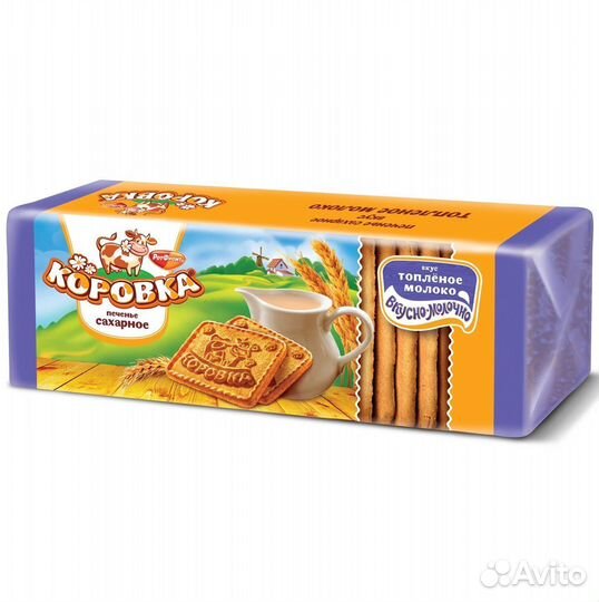 Печенье Коровка Топленое молоко рот фронт 375г