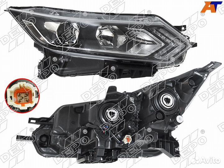 Фара nissan qashqai 17-22 RH галоген, LED 215-11AK