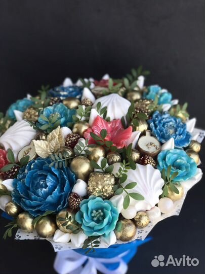 Съедобный букет из конфет шоколада цветов