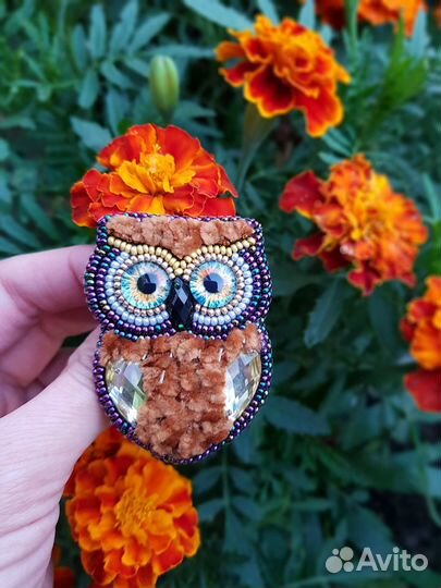 Брошь Совушка