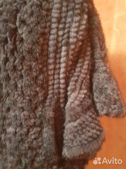 Пончо из вязаной норки
