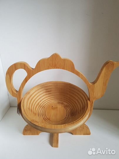 Складная корзина для фруктов из дерева новая