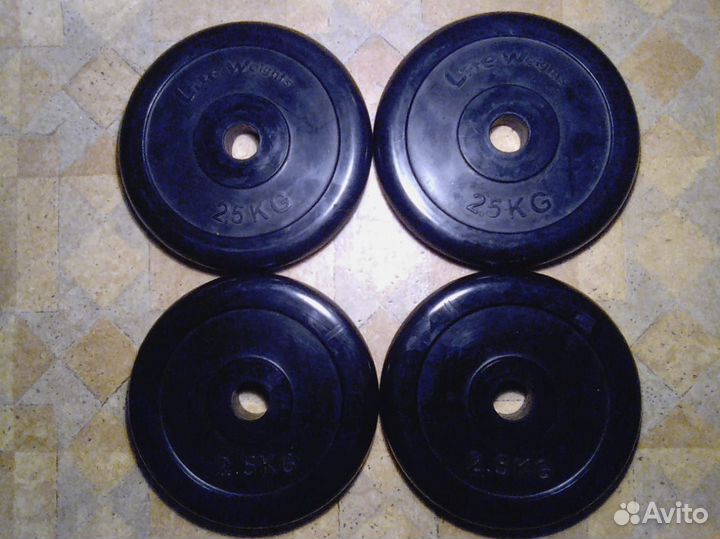 Гантели обрезиненные по 2,5 и 1,25 кг