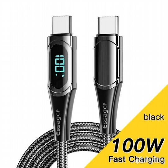 Кабель USB Type-C Essager PD100W QC 3.0 2 метра