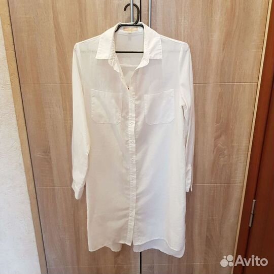 Рубашка белая женская удлинённая 46 48