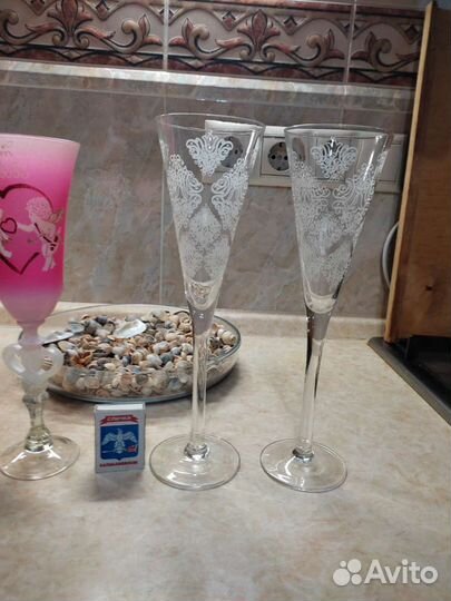 Фужеры свадебные,2 вида