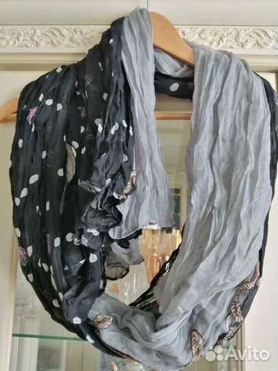Новый палантин вискоза/хлопок 110х80