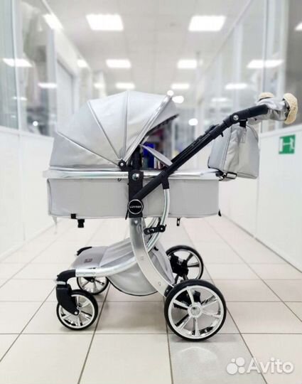 Коляска Новая Luxmom 608 3 в 1 в эко-коже