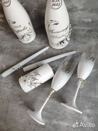 Свадебный набор бокалы свечи казна