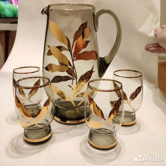 Кувшин и 4 стакана, Чехословакия, Богемия