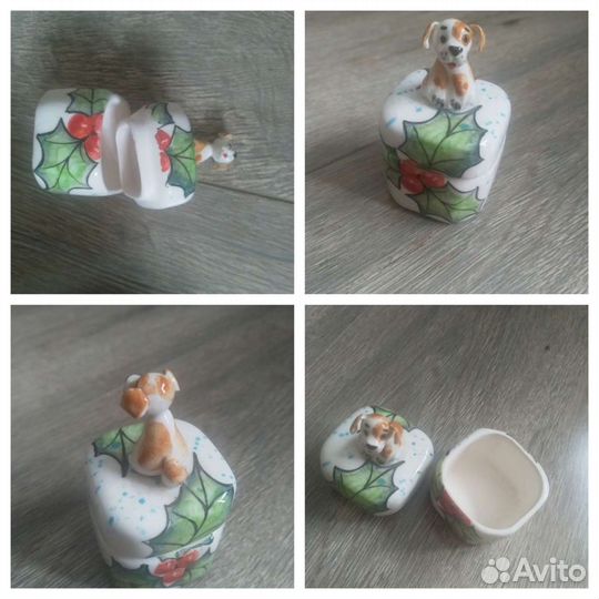 Шкатулка для украшений, Федоскино, дерево, фарфор