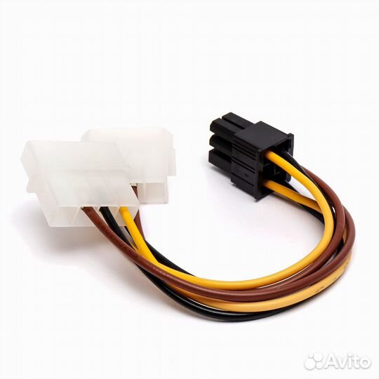Переходник с 2 молекс на 6 пин для видеокарты