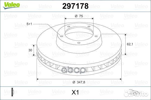 Диск тормозной Перед 297178 297178 Valeo