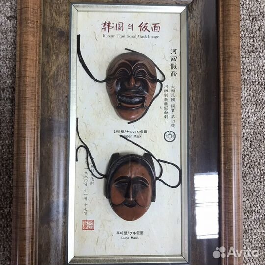 Корейские традиционные маски - панно